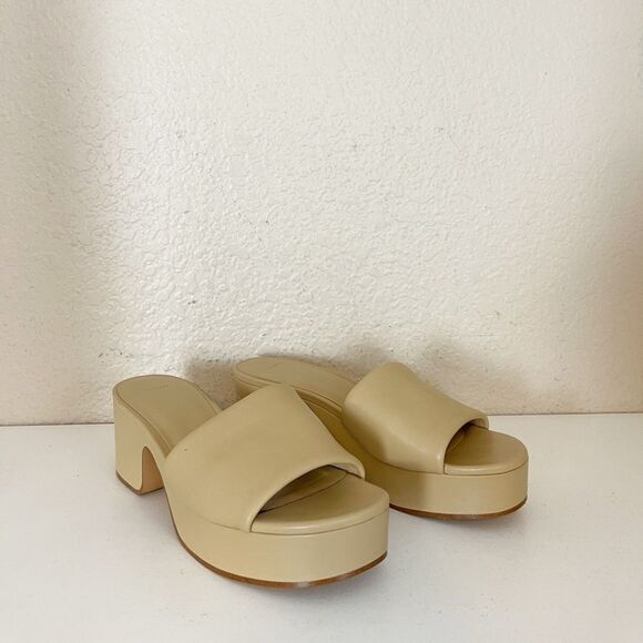 Vince Margo chunky platform block heel leather sandal blonde size 10 - Picture 8 of 16